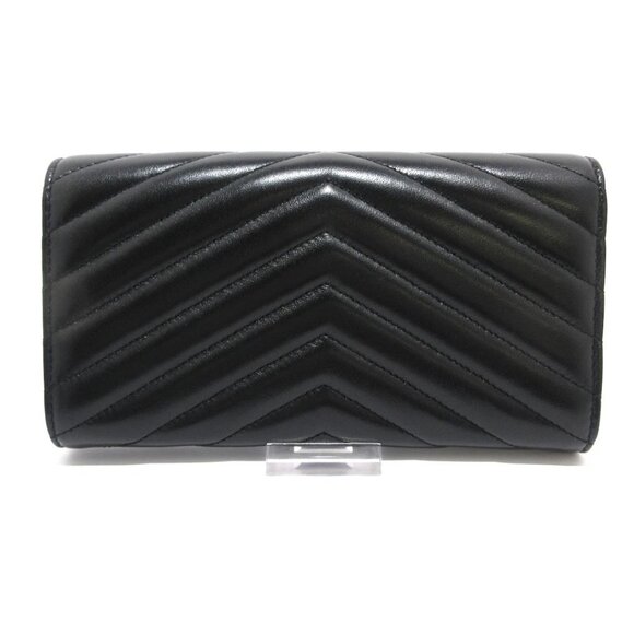 SAINT LAURENT PARIS Cassandra Matelasse Large Flap Wallet Black 751-050325 - Picture 2 of 13